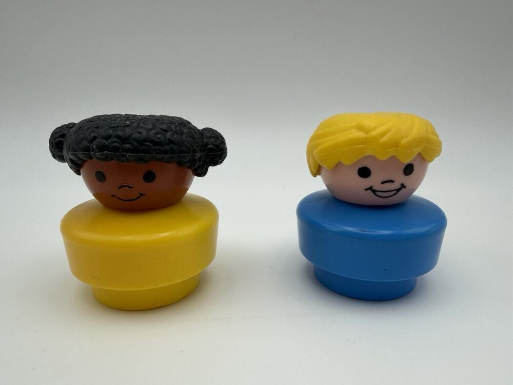Fisher-Price Little People Chunky Figures Set of 2 Girl & Boy Vintage 90s